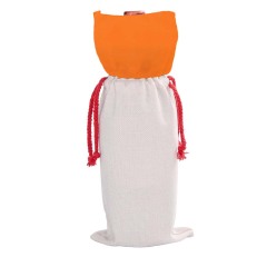 Colorful Eco Friendly Custom Logo Single Bottle Wine Packaging Burlap cotton Jute Christmas Linen Wine Bag Wine Drawstring Bag 13 Colors to Choose