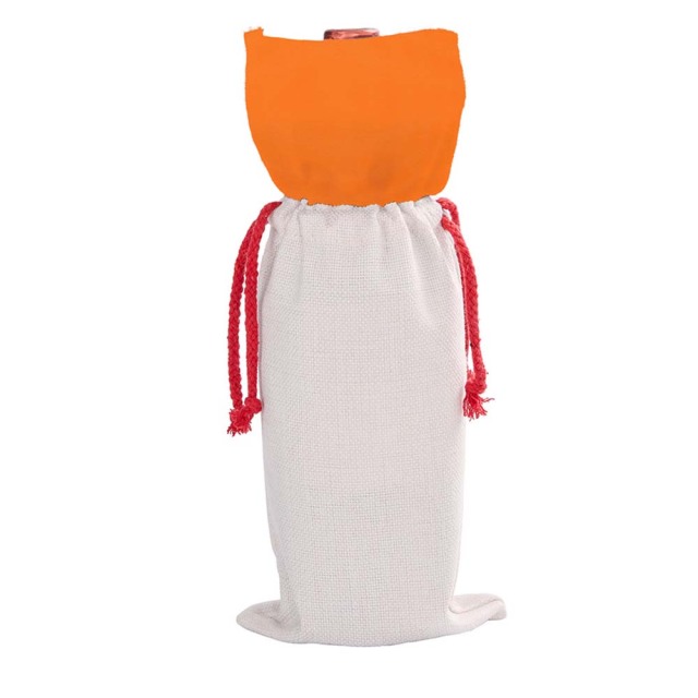 Colorful Eco Friendly Custom Logo Single Bottle Wine Packaging Burlap cotton Jute Christmas Linen Wine Bag Wine Drawstring Bag 13 Colors to Choose