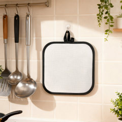 Sublimation Colorful Edge Blank Pod Pad Heat Resistant Linen Pot Pad Sublimation Pot Mat Heat Press