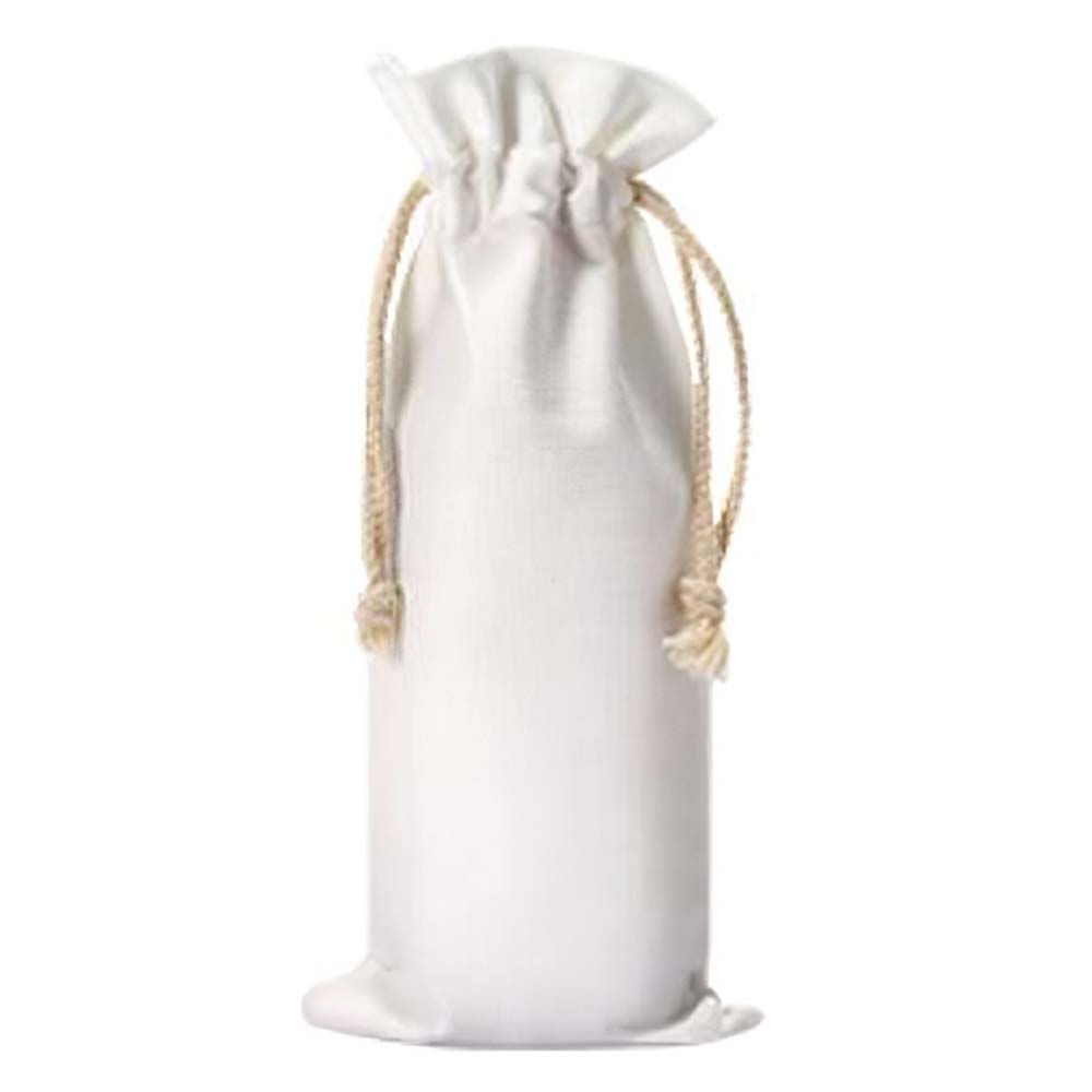 Colorful Eco Friendly Custom Logo Single Bottle Wine Packaging Burlap cotton Jute Christmas Linen Wine Bag Wine Drawstring Bag 13 Colors to Choose
