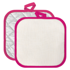 Sublimation Colorful Edge Blank Pod Pad Heat Resistant Linen Pot Pad Sublimation Pot Mat Heat Press