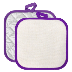 Sublimation Colorful Edge Blank Pod Pad Heat Resistant Linen Pot Pad Sublimation Pot Mat Heat Press