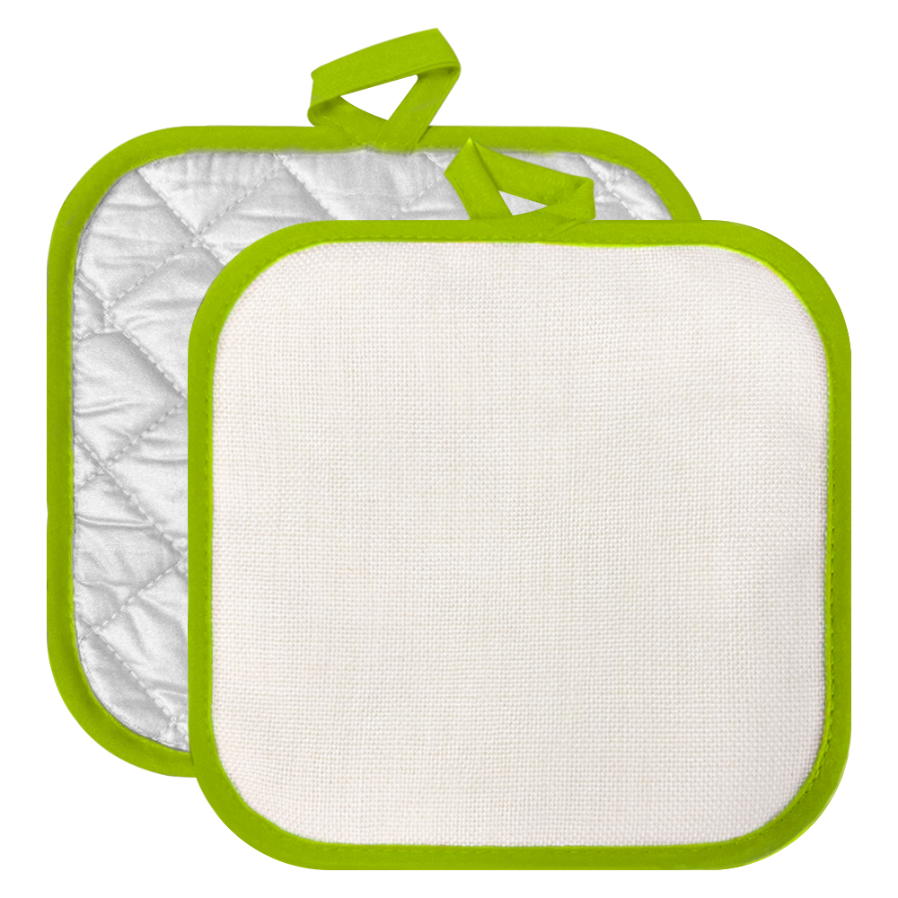 Sublimation Colorful Edge Blank Pod Pad Heat Resistant Linen Pot Pad Sublimation Pot Mat Heat Press