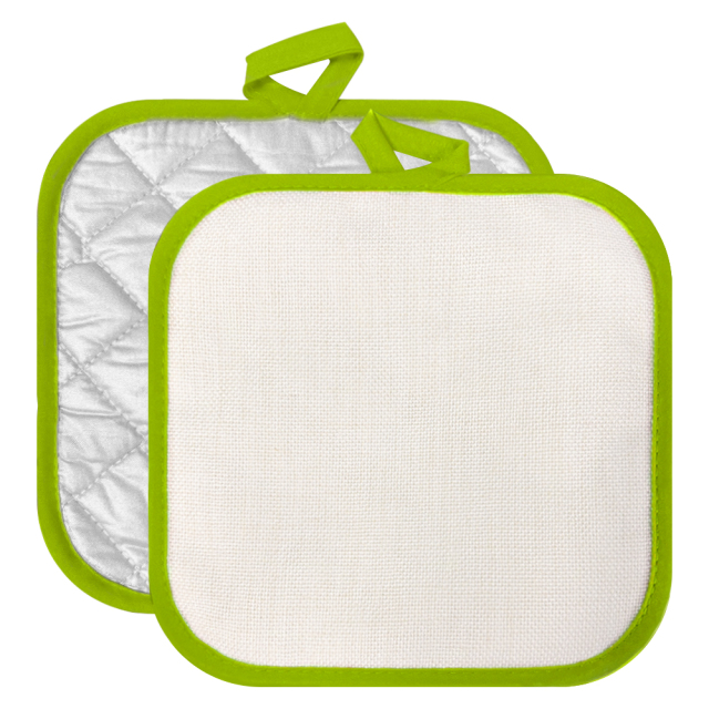 Sublimation Colorful Edge Blank Pod Pad Heat Resistant Linen Pot Pad Sublimation Pot Mat Heat Press