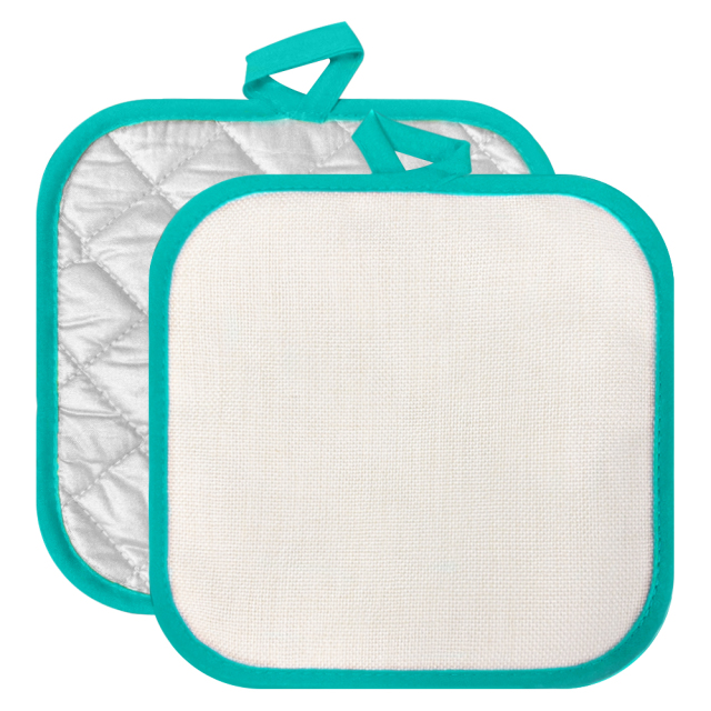 Sublimation Colorful Edge Blank Pod Pad Heat Resistant Linen Pot Pad Sublimation Pot Mat Heat Press