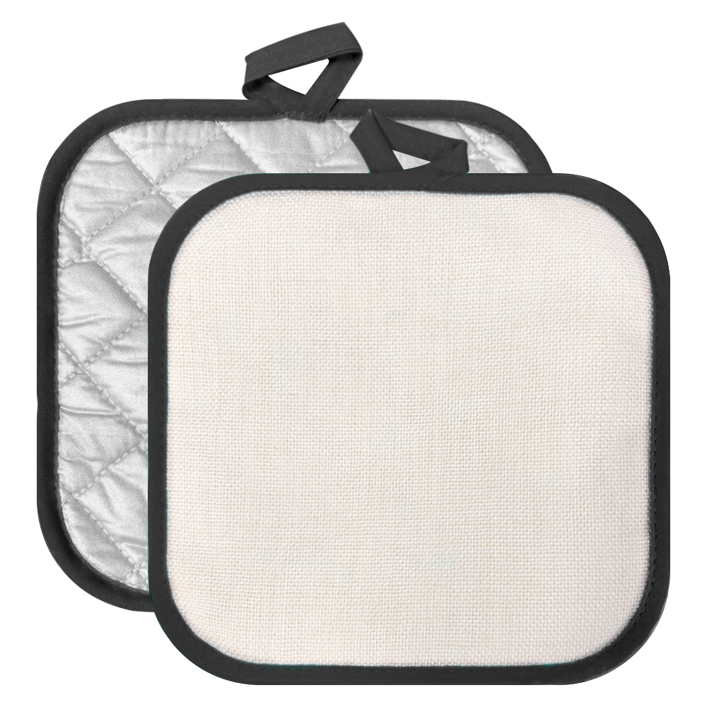 Sublimation Colorful Edge Blank Pod Pad Heat Resistant Linen Pot Pad Sublimation Pot Mat Heat Press