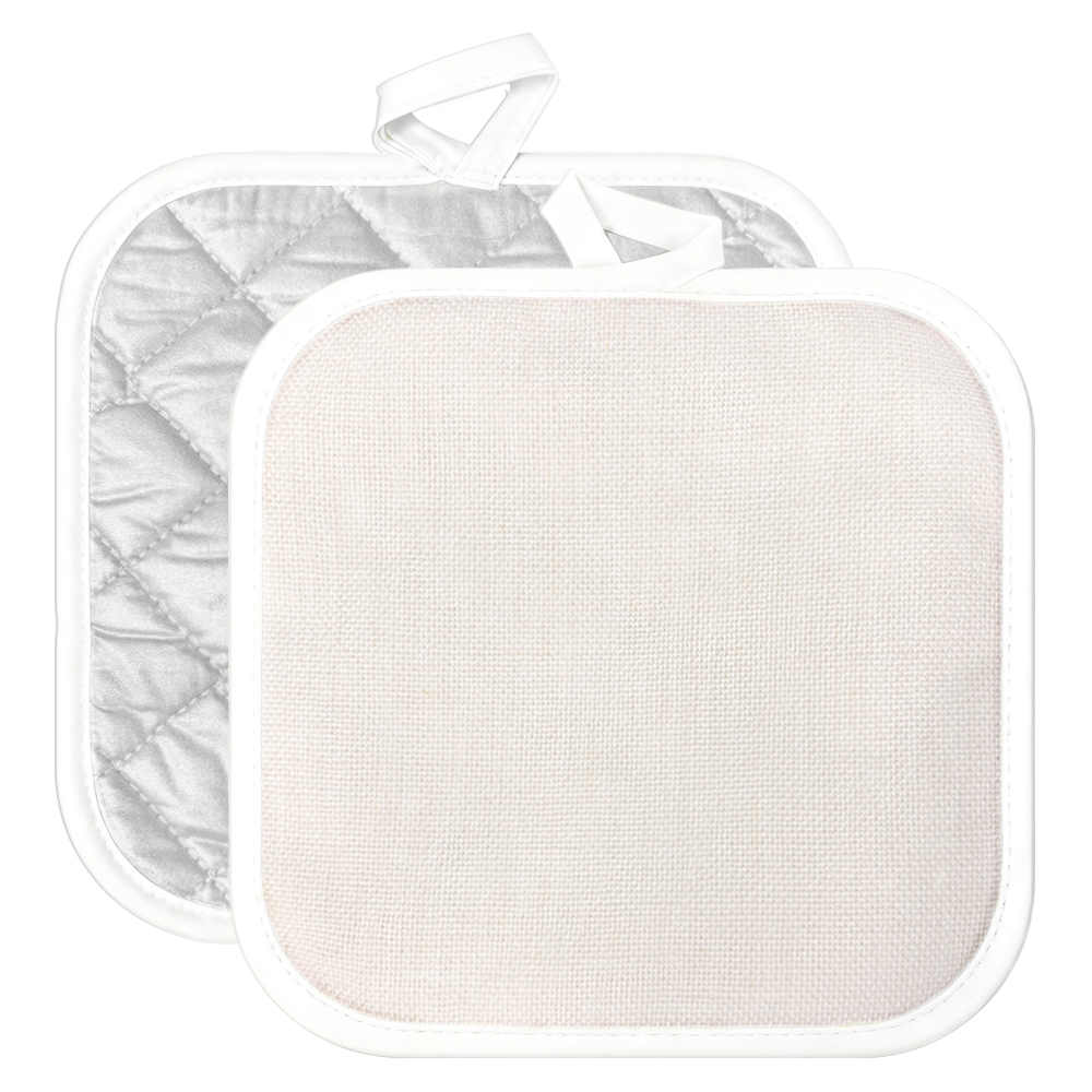 Sublimation Colorful Edge Blank Pod Pad Heat Resistant Linen Pot Pad Sublimation Pot Mat Heat Press