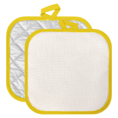 Sublimation Colorful Edge Blank Pod Pad Heat Resistant Linen Pot Pad Sublimation Pot Mat Heat Press
