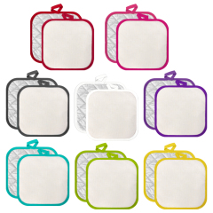 Sublimation Colorful Edge Blank Pod Pad Heat Resistant Linen Pot Pad Sublimation Pot Mat Heat Press