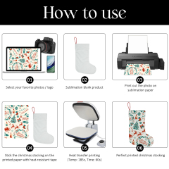 Sublimation Xmas Velvet Christmas Socks with Hanging Ornaments Crystaline Velvet and Linen Blank Xmas Stocking For Christmas Decoration