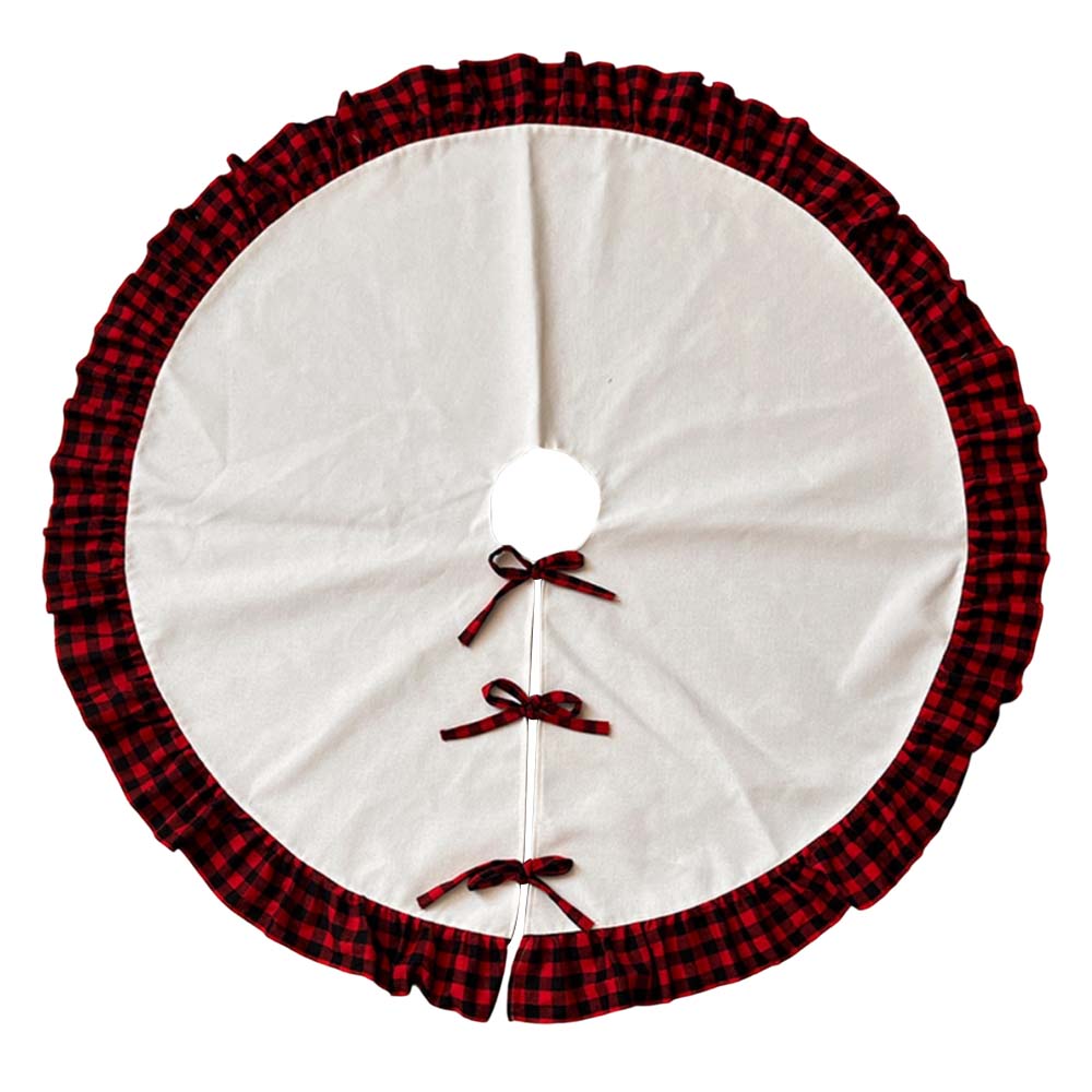 Wholesale Personalized Custom Logo Xmas Christmas Tree Skirt For Christmas Decoration Dye Sublimation Blanks