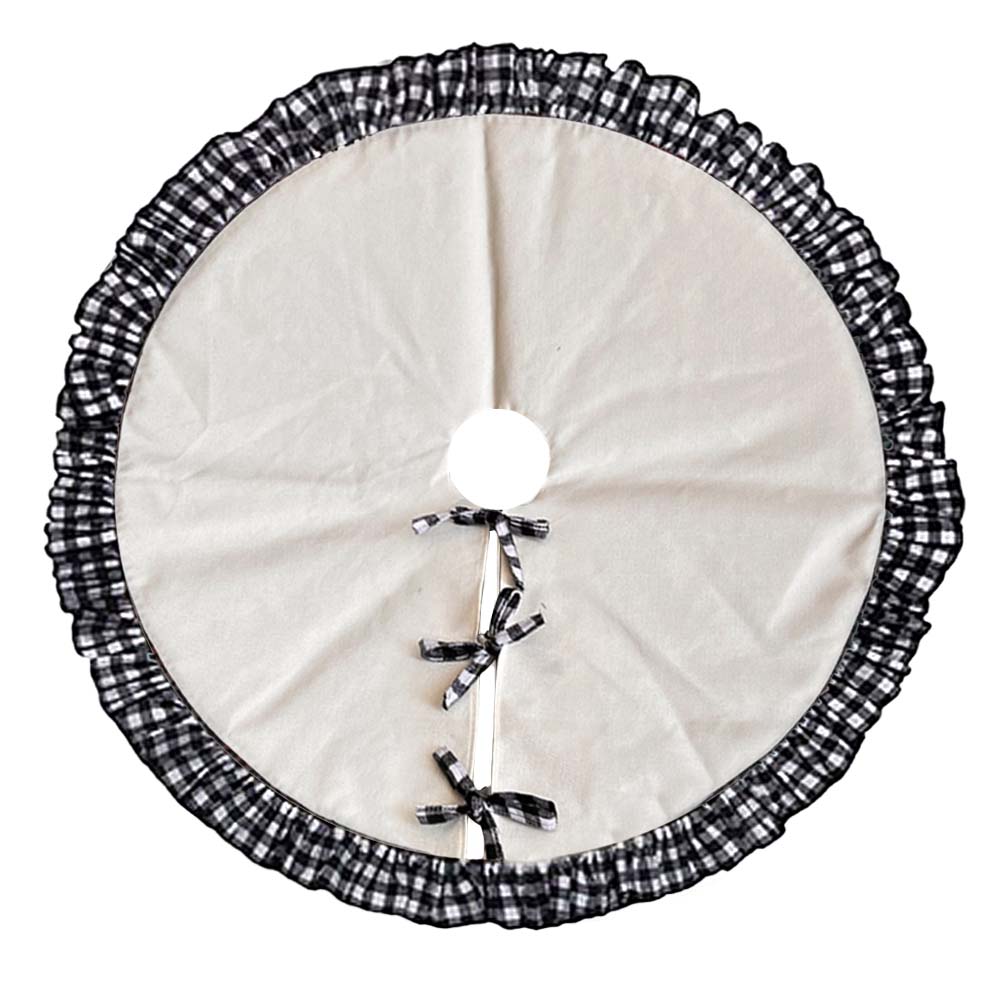 Wholesale Personalized Custom Logo Xmas Christmas Tree Skirt For Christmas Decoration Dye Sublimation Blanks