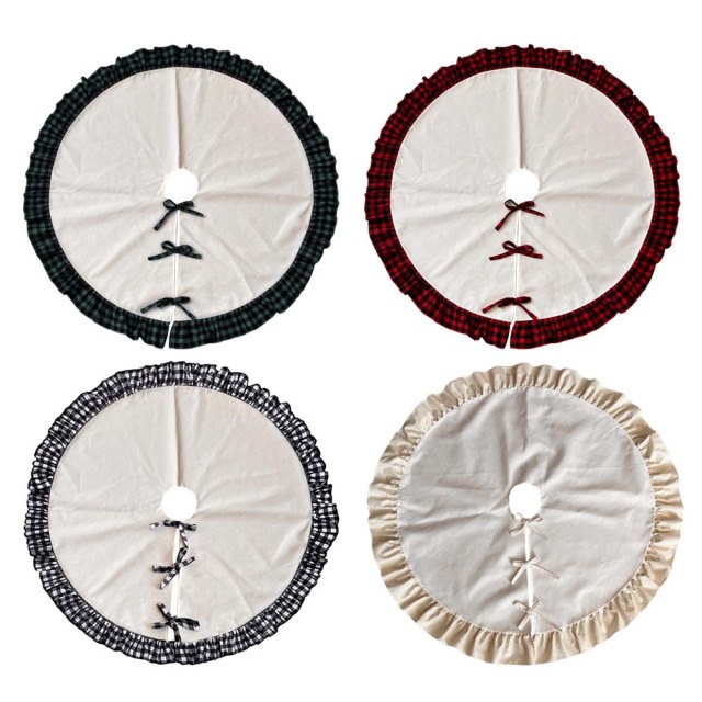 Wholesale Personalized Custom Logo Xmas Christmas Tree Skirt For Christmas Decoration Dye Sublimation Blanks