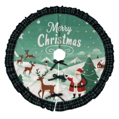 Wholesale Personalized Custom Logo Xmas Christmas Tree Skirt For Christmas Decoration Dye Sublimation Blanks