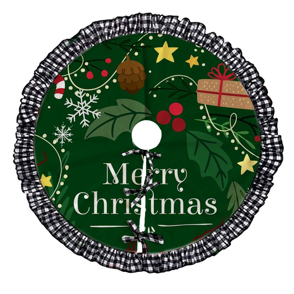 Wholesale Personalized Custom Logo Xmas Christmas Tree Skirt For Christmas Decoration Dye Sublimation Blanks