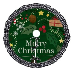 Wholesale Personalized Custom Logo Xmas Christmas Tree Skirt For Christmas Decoration Dye Sublimation Blanks