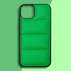 PU Wave-Patterned Padded Down Jacket Phone Case for iPhone 17 Series - 5 Colors (Black/White/Pink/Purple/Green) | Quilted Protective Phone Cover