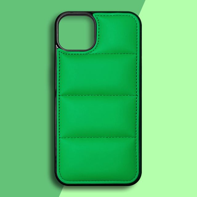 PU Wave-Patterned Padded Down Jacket Phone Case for iPhone 17 Series - 5 Colors (Black/White/Pink/Purple/Green) | Quilted Protective Phone Cover