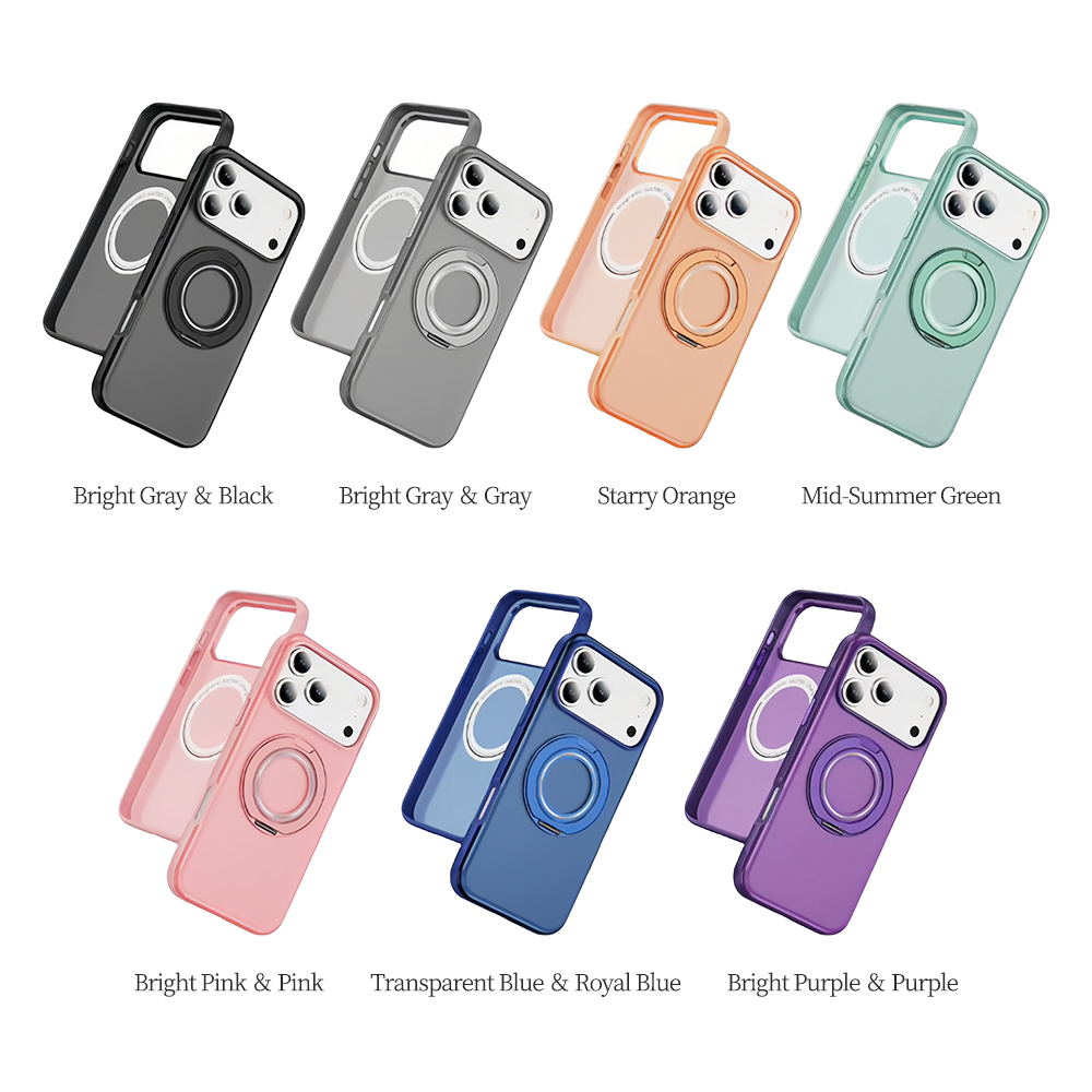 Skin-Feel Phone Case with 360° Rotating Magnetic Gear Stand - 7 Colors | Magnetic Phone Cover with Hands-Free Rotatable Stand