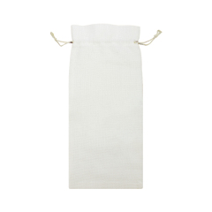 Blank Sublimation Linen Cotton Wine Bag with Drawstring Closure - Customizable Heat-Transfer Wine Gift Bag for Holidays & Gifting