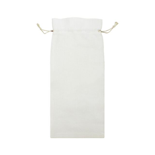 Blank Sublimation Linen Cotton Wine Bag with Drawstring Closure - Customizable Heat-Transfer Wine Gift Bag for Holidays & Gifting