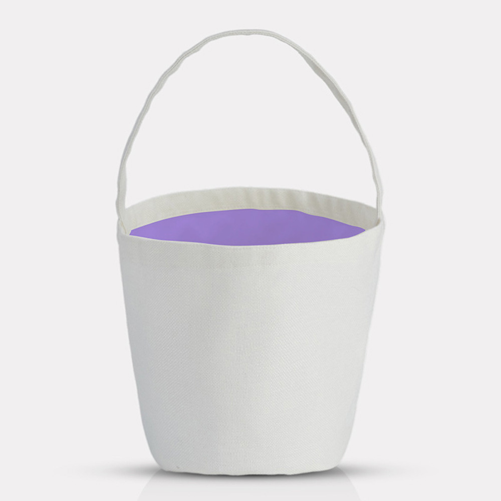 Blank Sublimation Pumpkin-Shaped Canvas Tote Bag - Customizable Heat-Transfer Halloween & Party Bucket Bag with Handle