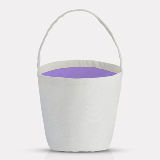 Blank Sublimation Pumpkin-Shaped Canvas Tote Bag - Customizable Heat-Transfer Halloween & Party Bucket Bag with Handle
