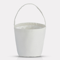 Blank Sublimation Pumpkin-Shaped Canvas Tote Bag - Customizable Heat-Transfer Halloween & Party Bucket Bag with Handle