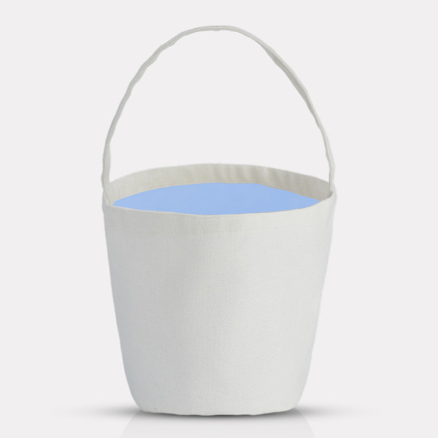 Blank Sublimation Pumpkin-Shaped Canvas Tote Bag - Customizable Heat-Transfer Halloween & Party Bucket Bag with Handle