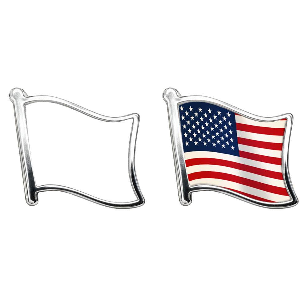 Blank Sublimation Flag-Shaped Metal Lapel Pin - Customizable Heat-Transfer Badge for Patriotic Decor & Personalized Gifts