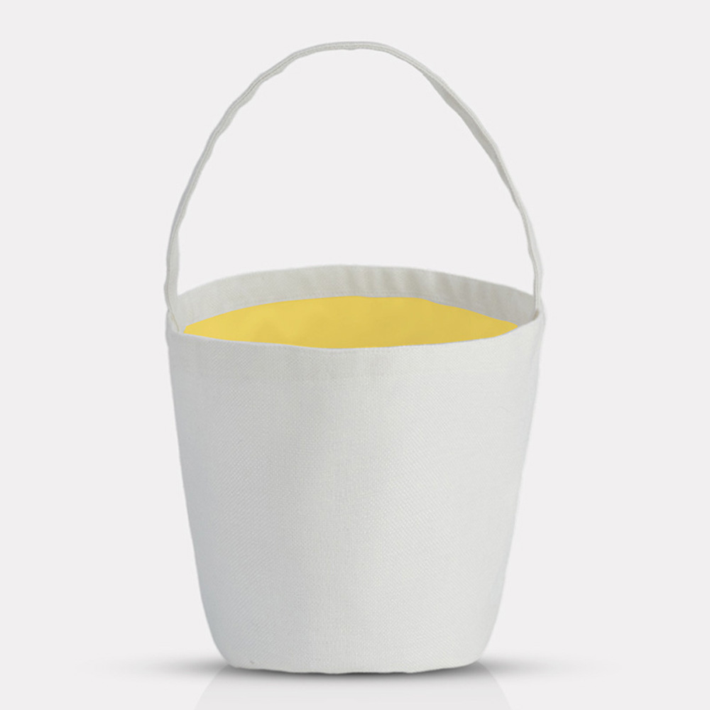 Blank Sublimation Pumpkin-Shaped Canvas Tote Bag - Customizable Heat-Transfer Halloween & Party Bucket Bag with Handle