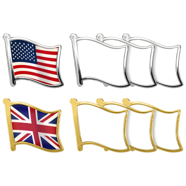 Blank Sublimation Flag-Shaped Metal Lapel Pin - Customizable Heat-Transfer Badge for Patriotic Decor & Personalized Gifts