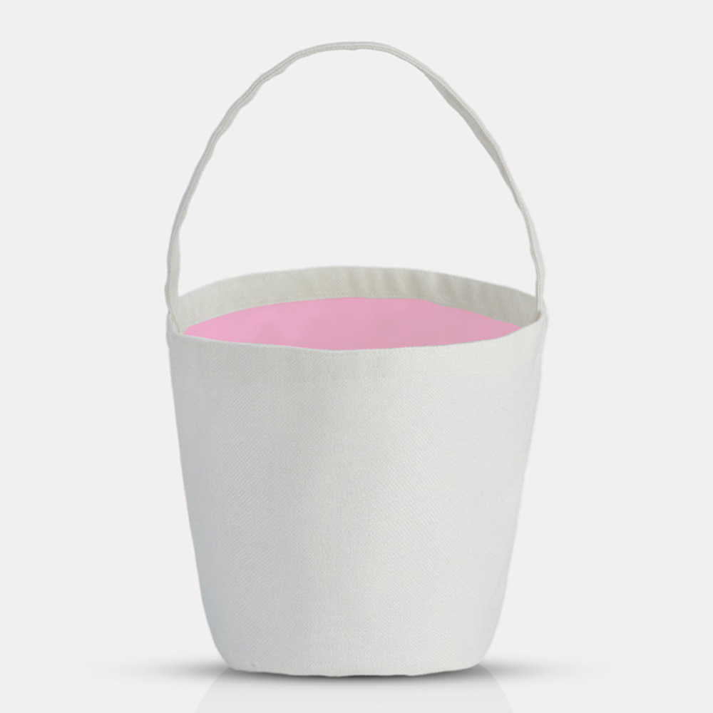 Blank Sublimation Pumpkin-Shaped Canvas Tote Bag - Customizable Heat-Transfer Halloween & Party Bucket Bag with Handle