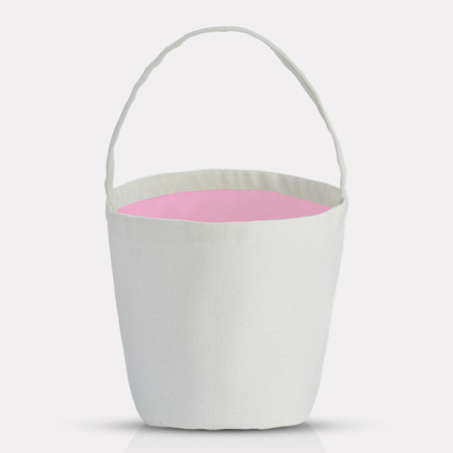 Blank Sublimation Pumpkin-Shaped Canvas Tote Bag - Customizable Heat-Transfer Halloween & Party Bucket Bag with Handle