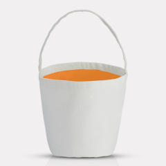 Blank Sublimation Pumpkin-Shaped Canvas Tote Bag - Customizable Heat-Transfer Halloween & Party Bucket Bag with Handle