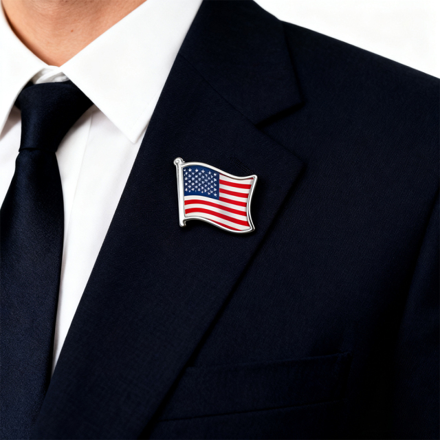 Blank Sublimation Flag-Shaped Metal Lapel Pin - Customizable Heat-Transfer Badge for Patriotic Decor & Personalized Gifts