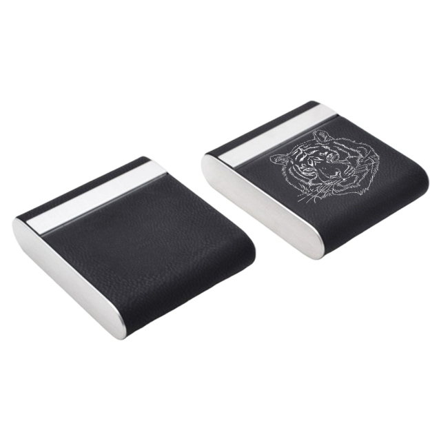 Custom Laser-Engraved PU Leather & Stainless Steel Series - Personalized Mirror with Case, Business Card Holder, Pop-Up Card Wallet, and Cigarette Case (Regular & Slim) & Multi-Size Bottle Opener