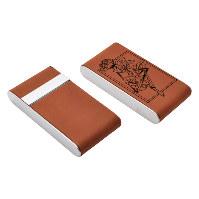 Custom Laser-Engraved PU Leather & Stainless Steel Series - Personalized Mirror with Case, Business Card Holder, Pop-Up Card Wallet, and Cigarette Case (Regular & Slim) & Multi-Size Bottle Opener