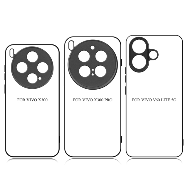 For Vivo X300, X300 Pro, DIY Logo Sublimation Blank 2D TPU Phone Case With Aluminum Insert