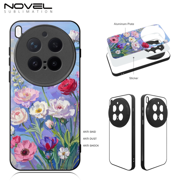 For Vivo X300, X300 Pro, DIY Logo Sublimation Blank 2D TPU Phone Case With Aluminum Insert