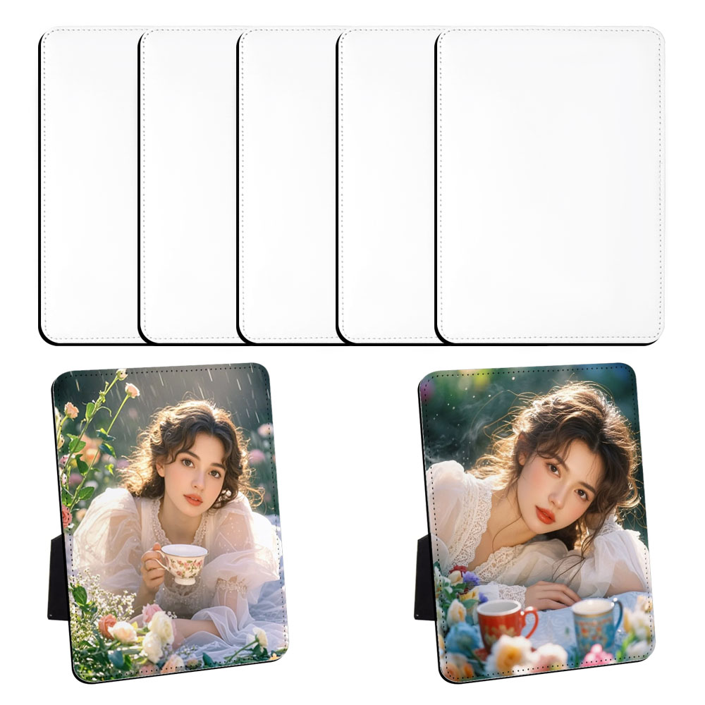 Blank Sublimation PU Leather Photo Frame Heat Press Picture Frame - Desktop Decor & Customizable Tabletop Picture Holder
