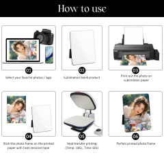 Blank Sublimation PU Leather Photo Frame Heat Press Picture Frame - Desktop Decor & Customizable Tabletop Picture Holder