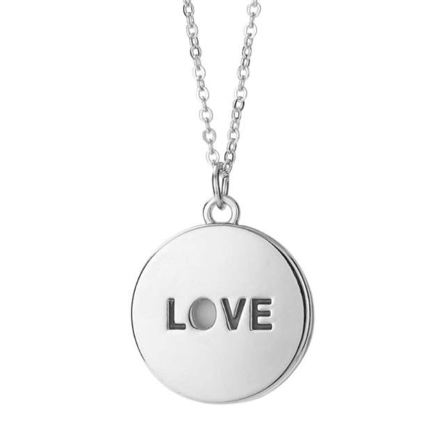 Charming "LOVE" Sublimation Blank Metal Necklaces - Unique Shaped Pendants, Blank Printable Surfaces | Romantic & Stylish Custom Photo Jewelry