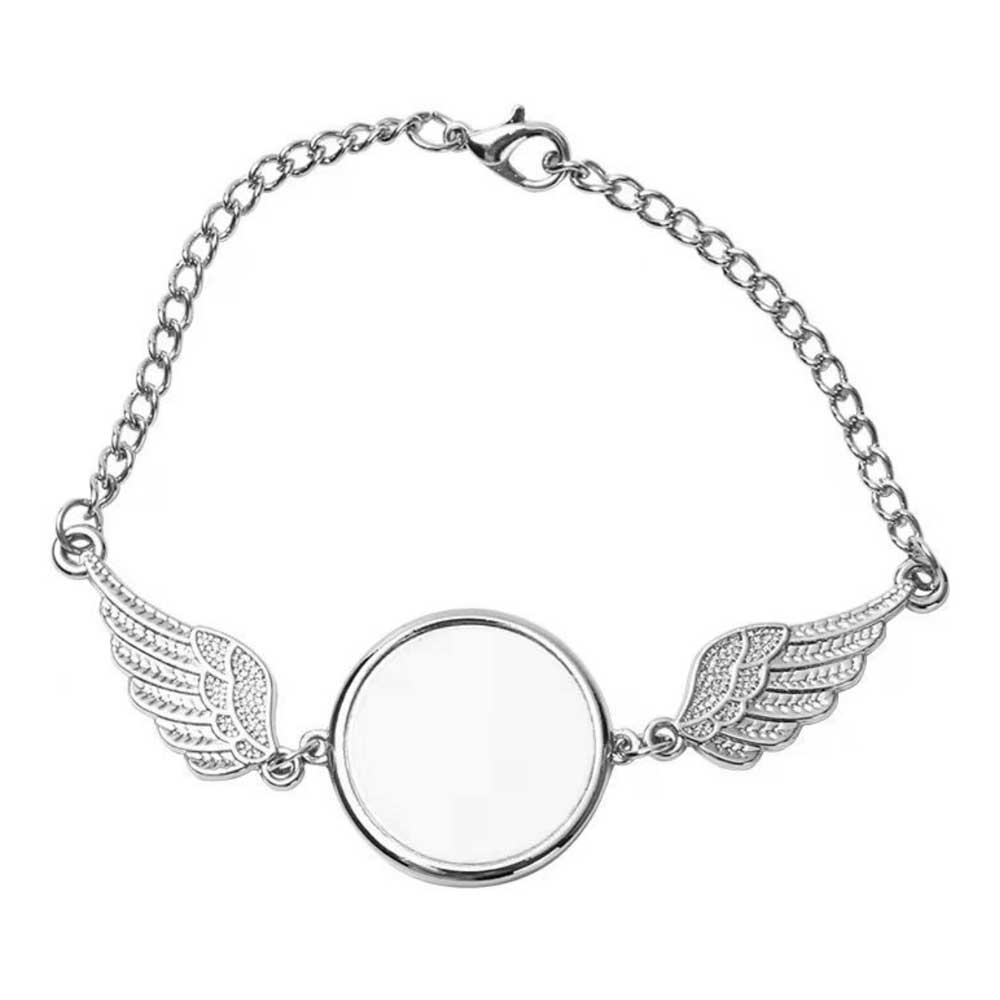 Enchanting Blank Sublimation DIY Metal Bracelet & Bangle Collection - Customizable Photo Jewelry with Unique Shapes (Heart, Wing, Circular)