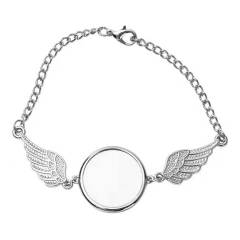 Enchanting Blank Sublimation DIY Metal Bracelet & Bangle Collection - Customizable Photo Jewelry with Unique Shapes (Heart, Wing, Circular)