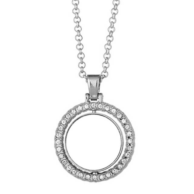 Sparkly Blank Sublimation Metal Necklaces (Diamond-Accent) - Custom Photo Pendants DIY Jewelry in Cute Shapes (Wing, Heart, Oval)