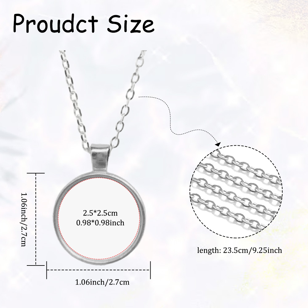 Elegant Blank Sublimation Metal Necklace - Multiple Pendant Shapes (Round/Heart/Teardrop) | Customizable Photo Necklace Jewelry for Personalized Gifts & Styling