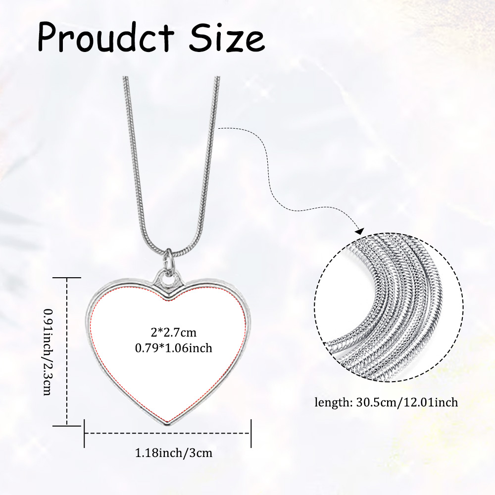 Elegant Blank Sublimation Metal Necklace - Multiple Pendant Shapes (Round/Heart/Teardrop) | Customizable Photo Necklace Jewelry for Personalized Gifts & Styling
