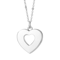 Charming "LOVE" Sublimation Blank Metal Necklaces - Unique Shaped Pendants, Blank Printable Surfaces | Romantic & Stylish Custom Photo Jewelry