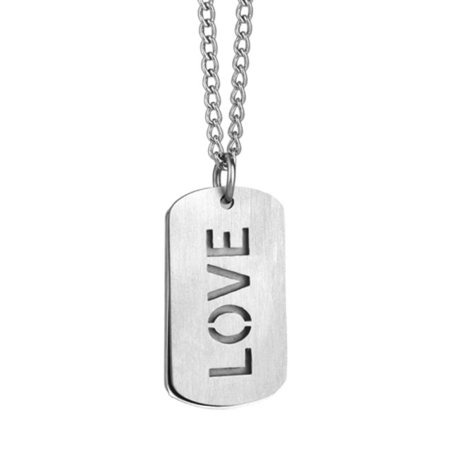 Charming "LOVE" Sublimation Blank Metal Necklaces - Unique Shaped Pendants, Blank Printable Surfaces | Romantic & Stylish Custom Photo Jewelry